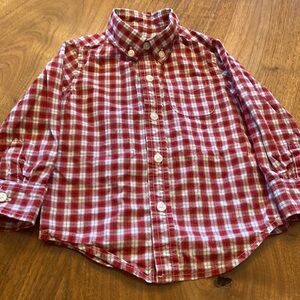 Janie and Jack red and white plaid buttons down size 12-18 months.